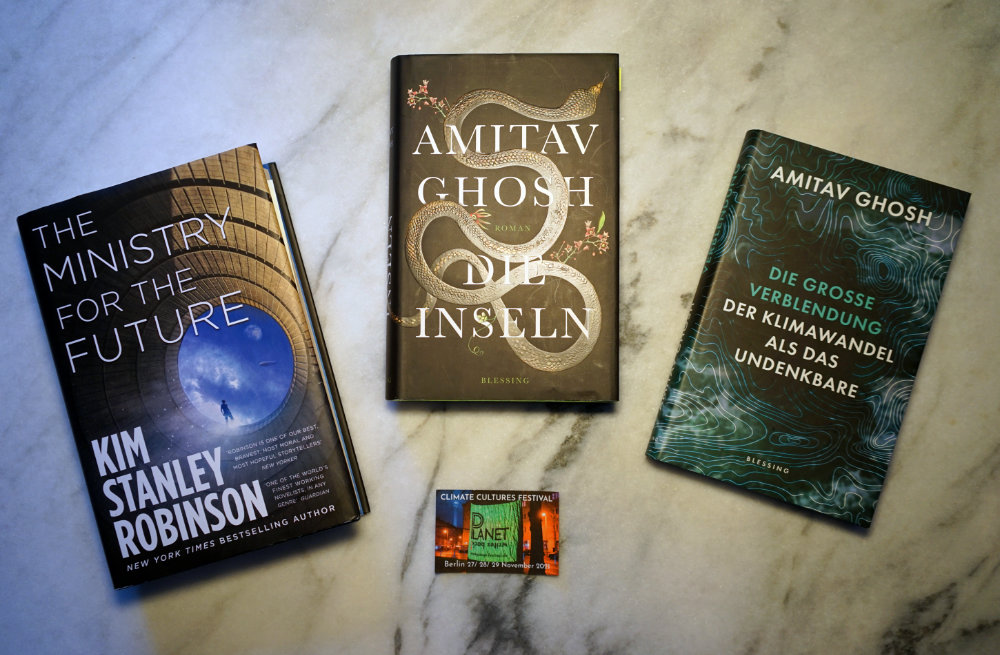 Literature mentioned by Catherine Bush: Ministry for the Future by Kim Stanley Robinson, The Great Derangement by Amitav Ghosh and Gun Island by Amitav Ghosh.